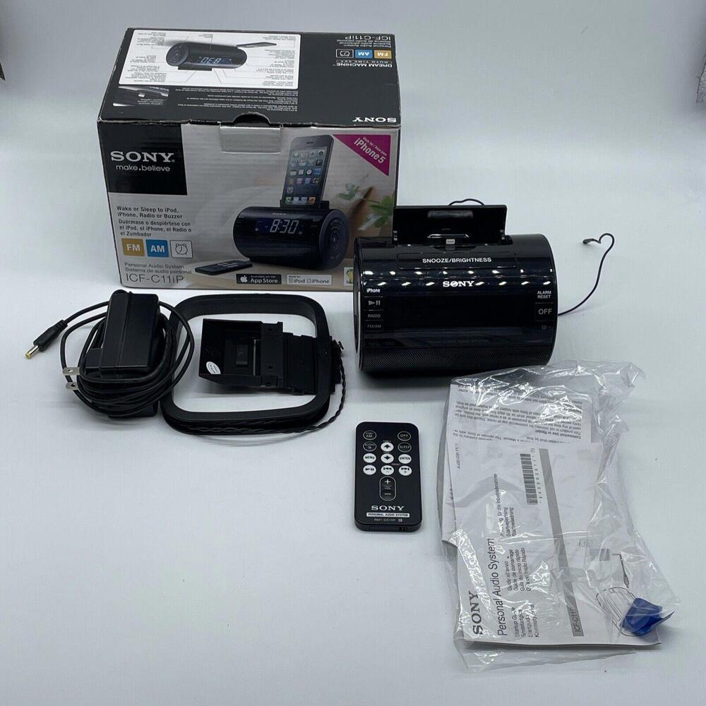 Sony ICF-C11iP Stereo System AM/FM Clock Radio - Iphone  Lightning Dock + Remote